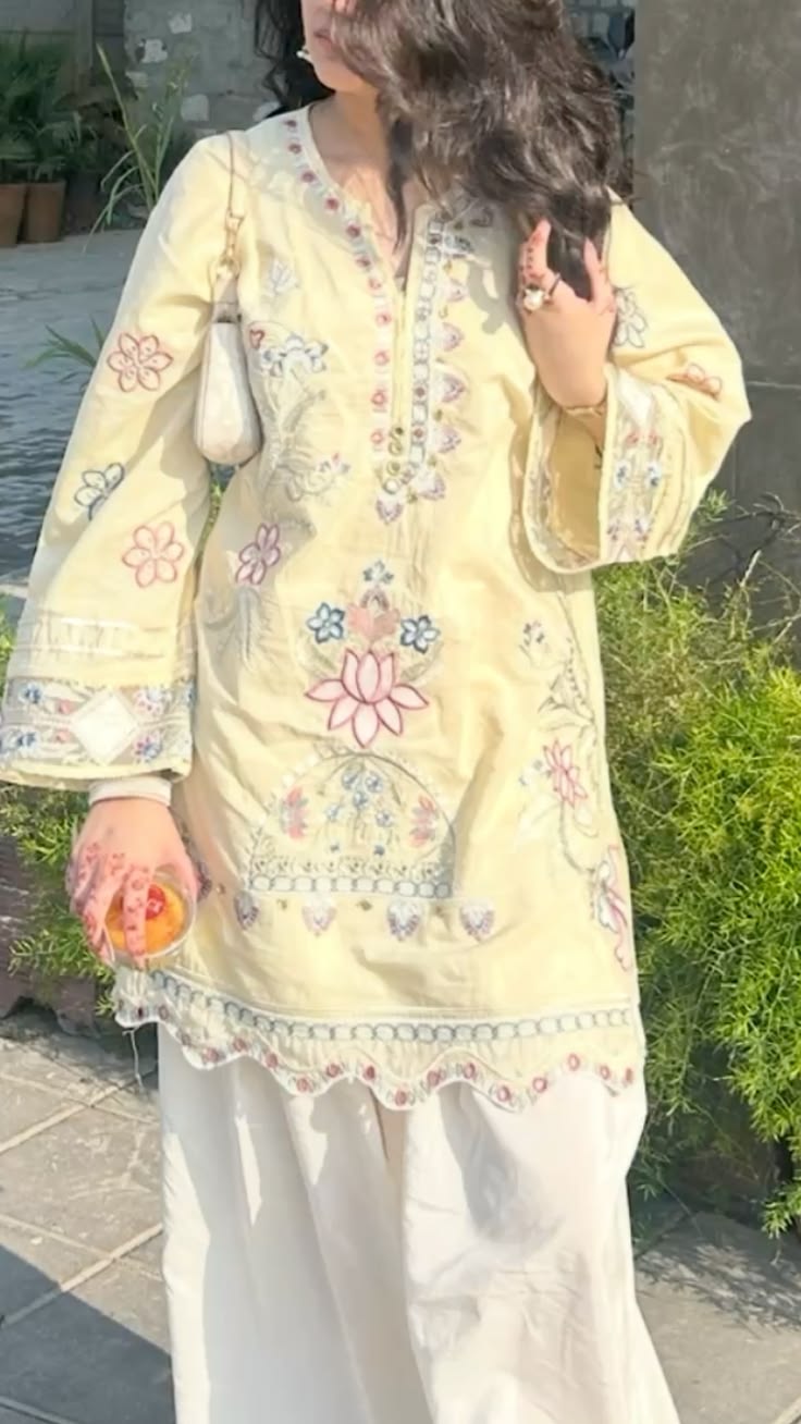Meher Embroidered Cotton Kurti Set