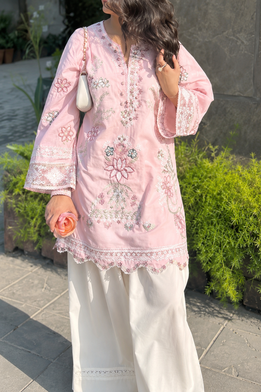Meher Embroidered Cotton Kurti Set - Image 3